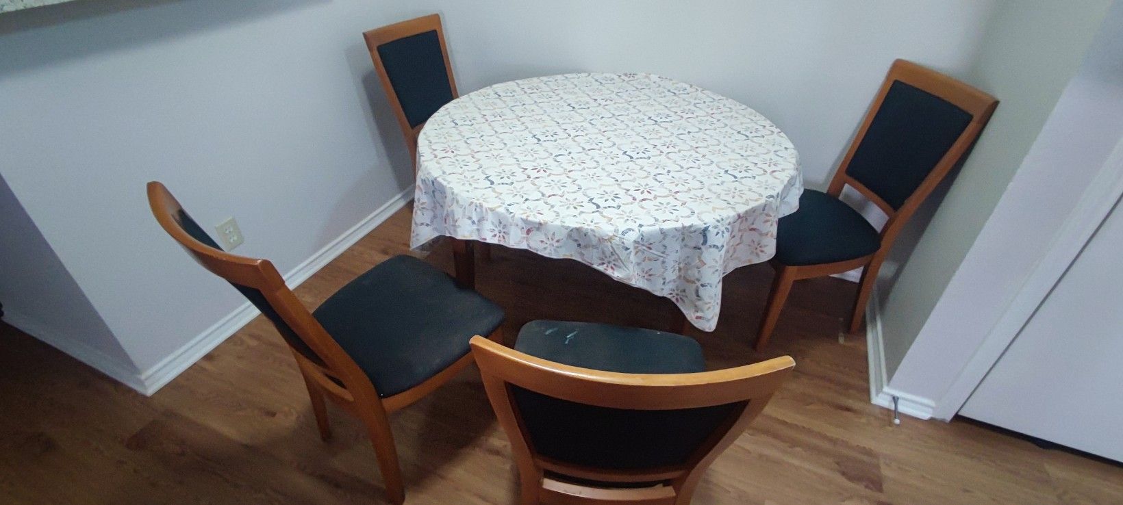 Wooden Dining Table With 4 Chairs