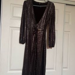 Party Dress Rose Gold And Black New Size 8