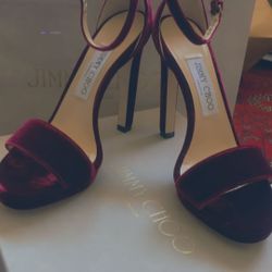 Burgundy Velvet Jimmy Choo  Size 36