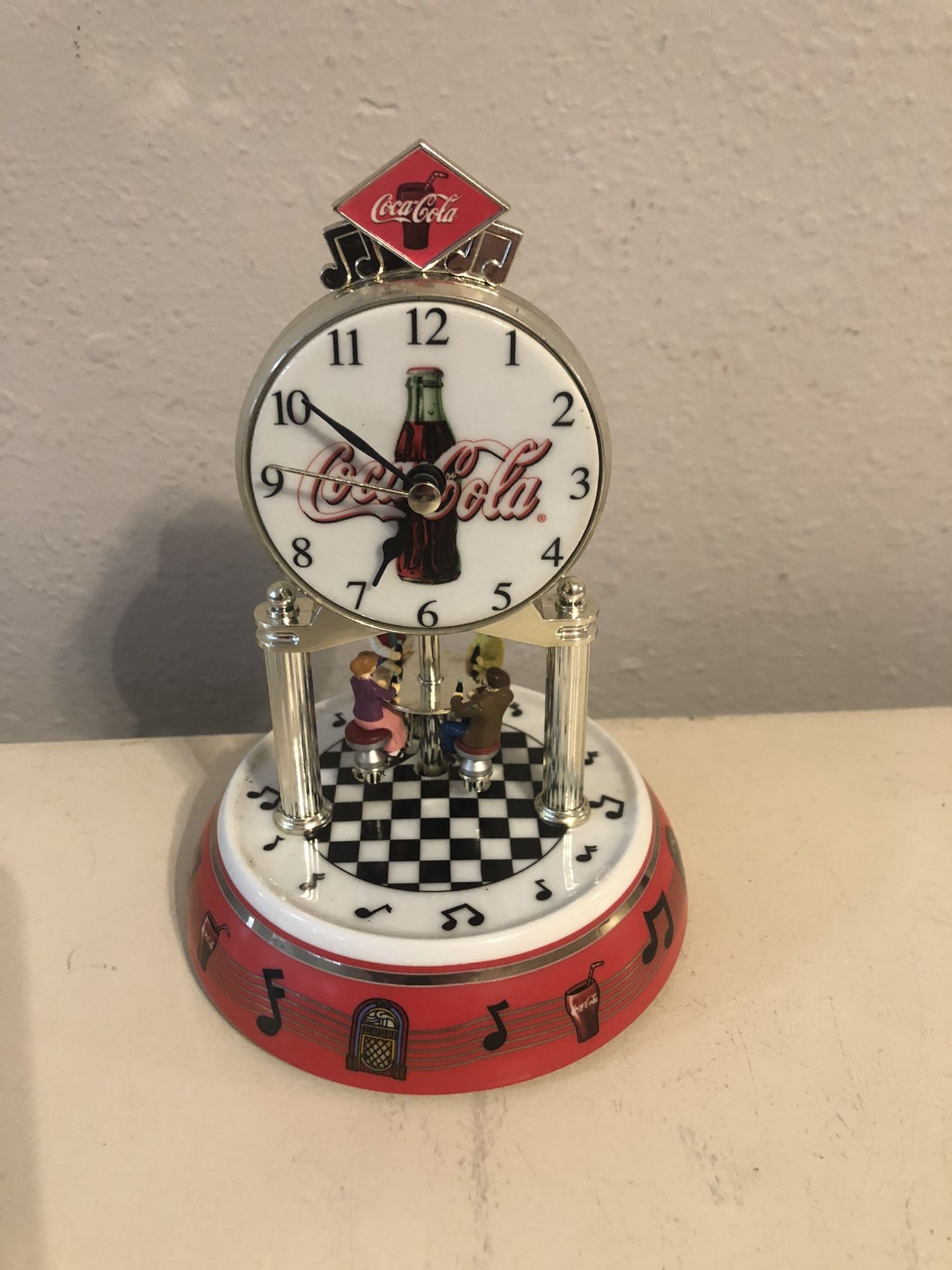 Coca Cola 2003  Carousel Clock In Good Working Condition
