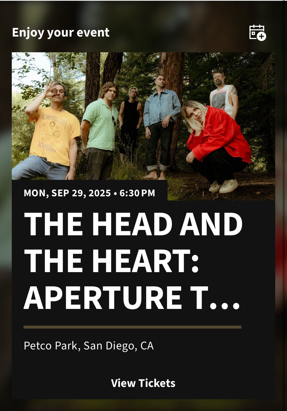 The Head and the Heart Tickets @PETCO 9/29