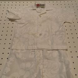 Little boys white short set
