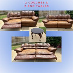 2 Ashley Couches & 2 End Tables