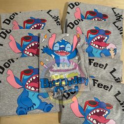 Birthday Shirts, Custom Shirts, Stitch, Disney, Shirts