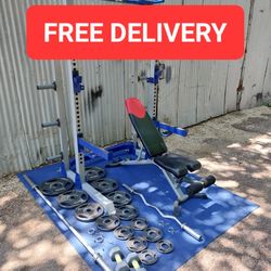 Pro HR600 Fitness Gear Squat rack / gym / gymnasio / Olympic weights / pesas / bench press / Power Rack / Fitness