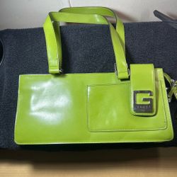 Vintage Guess lime Green faux leather shoulder bag