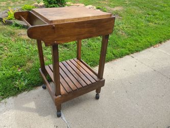 Butcher block kitchen cart