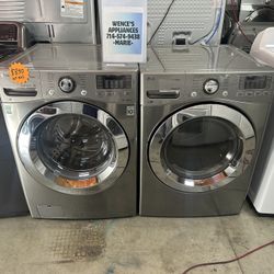 LG FRONT LOAD WASHER & GAS DRYER 