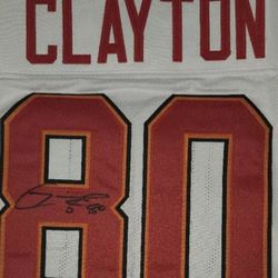 Michael Clayton Autographed Custom White Tampa Bay Buccaneers Jersey - Beckett