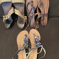 Lot Of Beautiful Women Sandals Size 6.5
