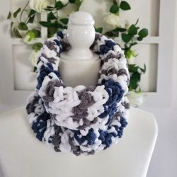 Neck warmer, scarf, chunky, fashionable, Crochet, handmade, cozy, cowl.  