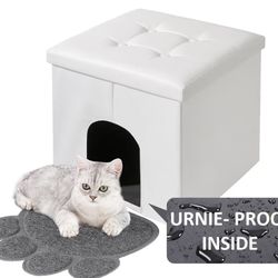 Litter Box Enclosure Ottoman-white