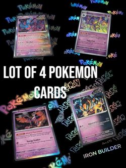 Lot of 4 pokemon cards- ($6)