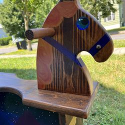 Refinished Wooden Rocking Horse