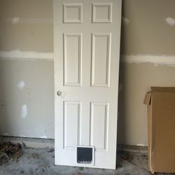 Inside Door With Cat Door-Free
