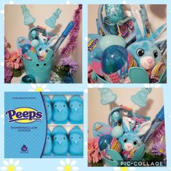 Blue Peeps Easter theme Gift Basket