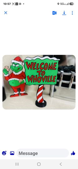 Grinch Welcome to Whoville Christmas Decoration Set