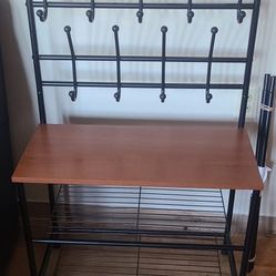 Metal And Wood Shoe Cabinet 