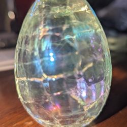Art Egg With Rainbow Glass 1987 OBG Signed