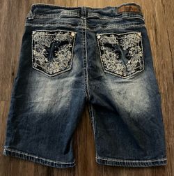 Y2K WallFlower Denim Shorts Embellished Sz 9 Blue Bermuda