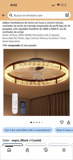 Addlon Crystal Ceiling Fan with LED Light