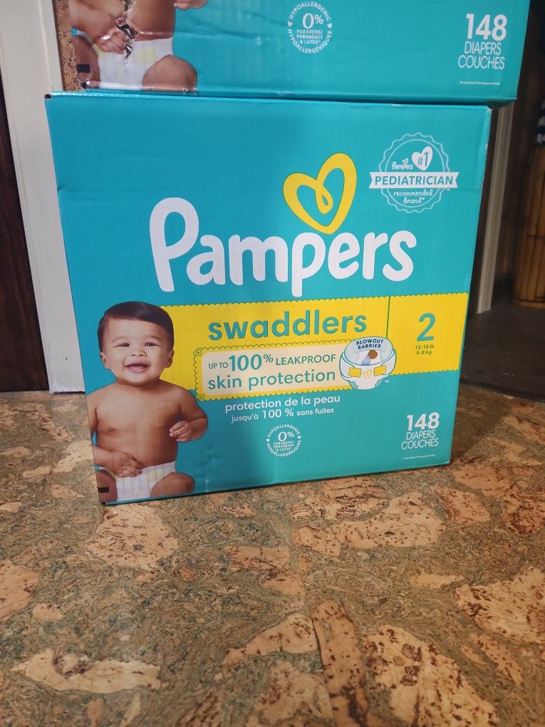 Pampers Swaddlers Size 2 . 148 Count