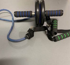 exercise wheel and stretch bands