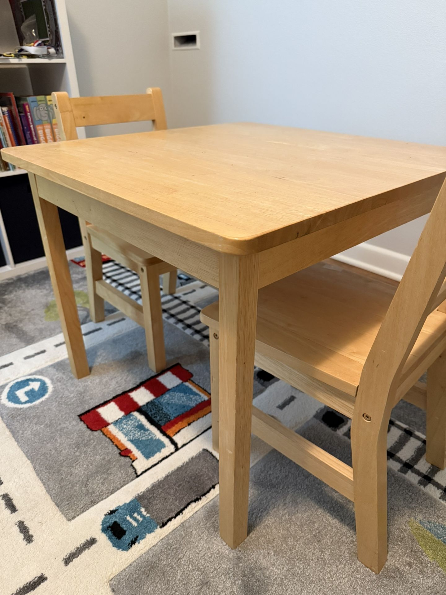 Solid wood Kids Table and 2 Chairs