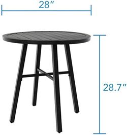 28” Round Outdoor Patio Table – Black/Dark Gray – Good Condition