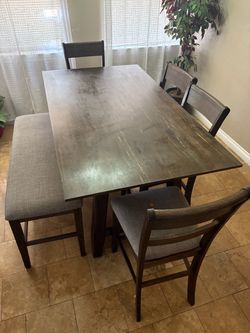 Counter Height Dining Table Set with Chairs and Bench