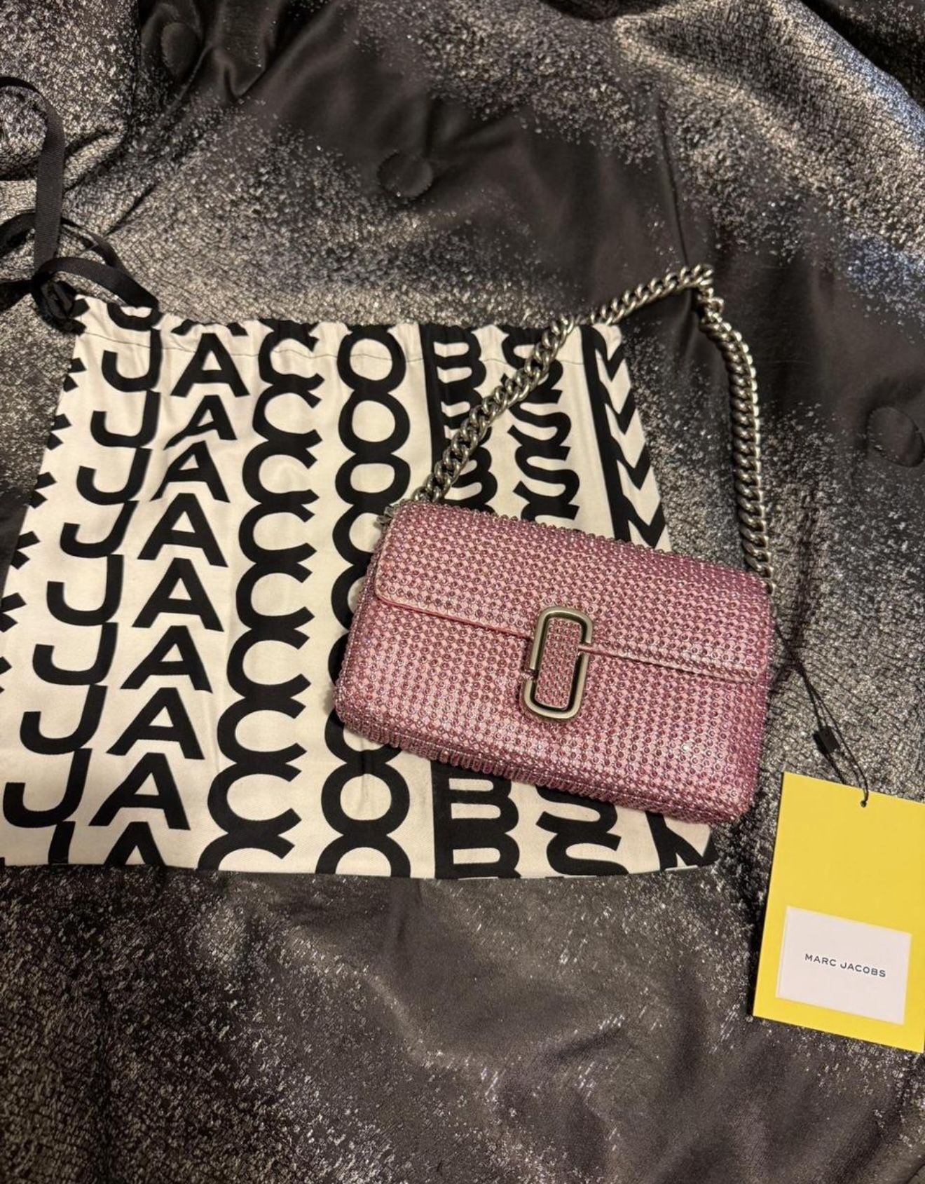 Marc Jacobs pink Rhinestone Mini Shoulder Bag