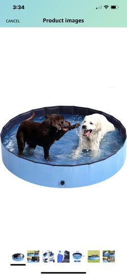 Foldable Kiddie Pool Hard Plastic Kids Pool, 31.4" x 12", Portable PVC Dog Swimming Pool, Indoor & Outdoor Collapsible Pet Pool Bath Tub for Dogs, Cat