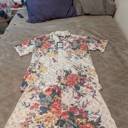 Louis Vuitton Silk Shirt And Shorts Floral Print.
