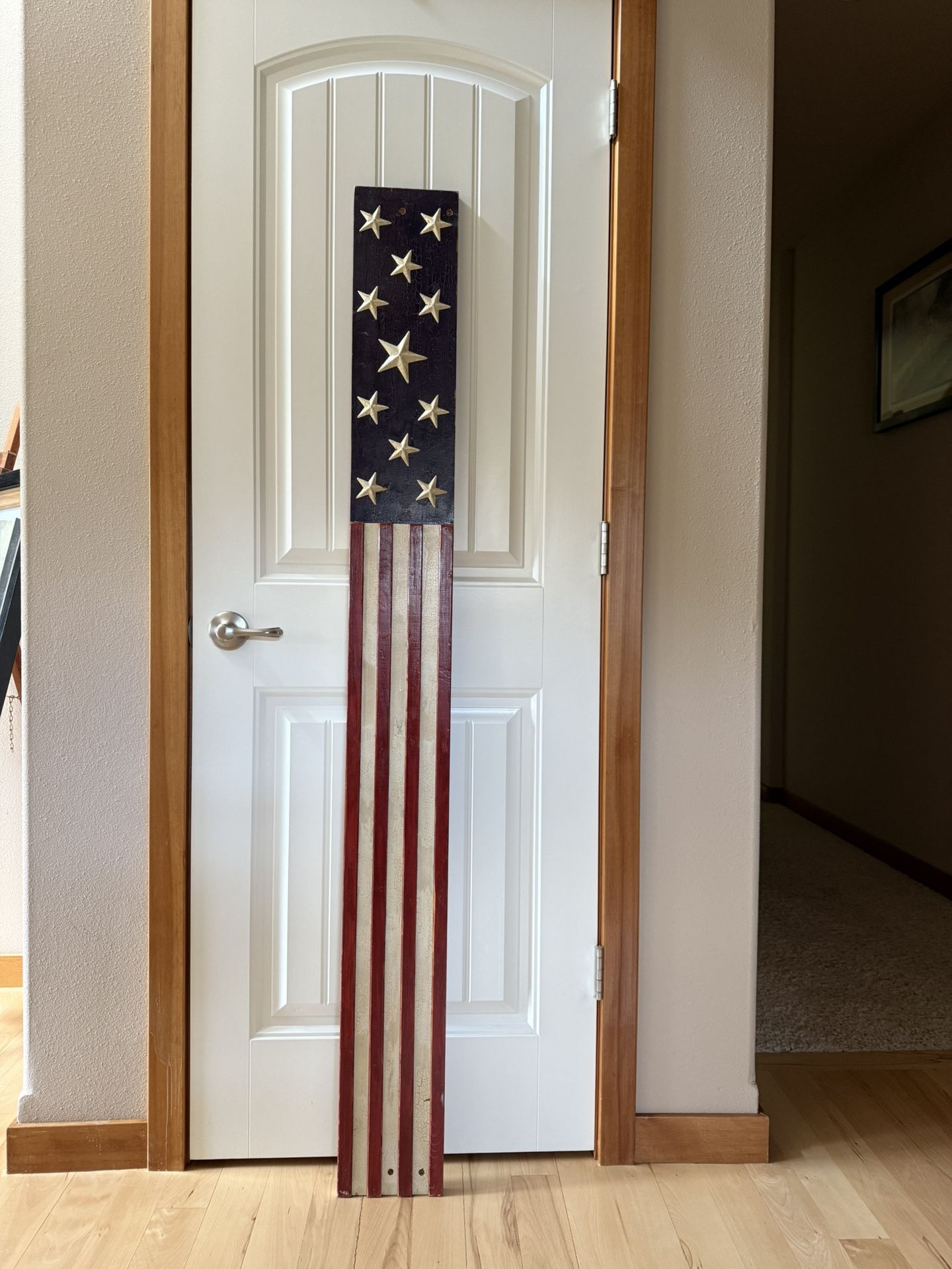 Handmade decorative American 🇺🇸 metal star/cracked paint 66"x7"x1" New