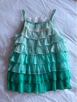 GapKids Mint Green & White Tiered Chiffon Tank Top - Size L (10)