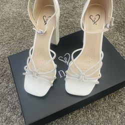Strappy Rhinestone Sandal Heels 