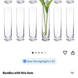 24 Piece 7.5” Cylinder Bud Vases 