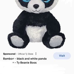 NEW TY Panda Bear Toy Plush Stuffed Animal 
