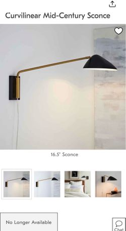 Curvilinear Mid-Century Sconce- West Elm light $125