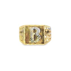10k Gold "B" Initial Ring