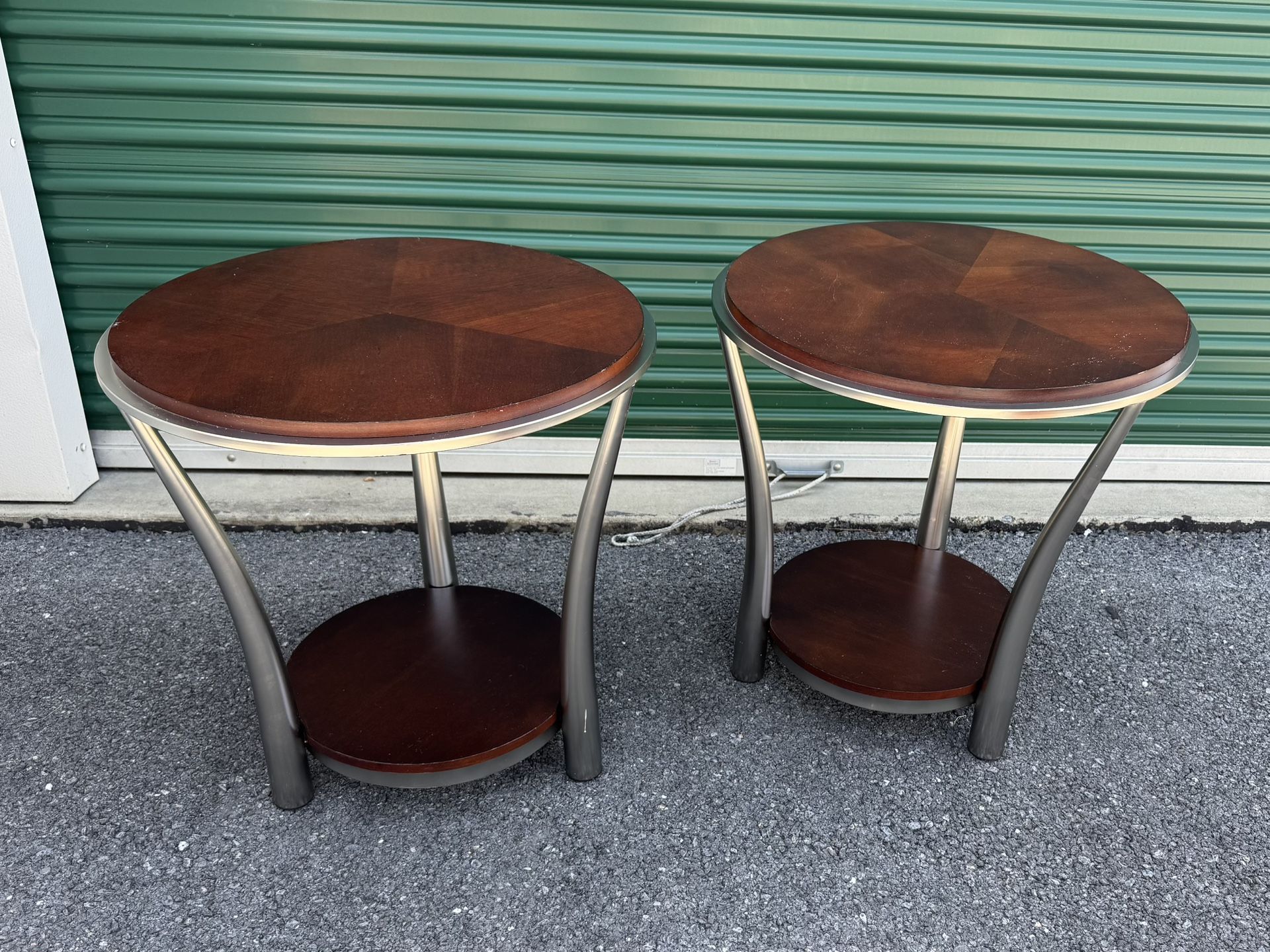 Pair of Round End Tables