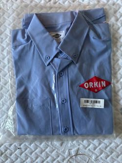 Orkin Pest Control Uniform Button Shirt Mens SM White Commercial Account Rep.