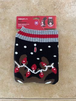 Vibrant Life Christmas Reindeer Dog Sweater – Medium 20–50 lbs