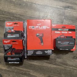 Milwaukee M18 1/2 Mid-torque Impact , HD 12.0 Forge Battery , High Output Xc 6.0 Battery