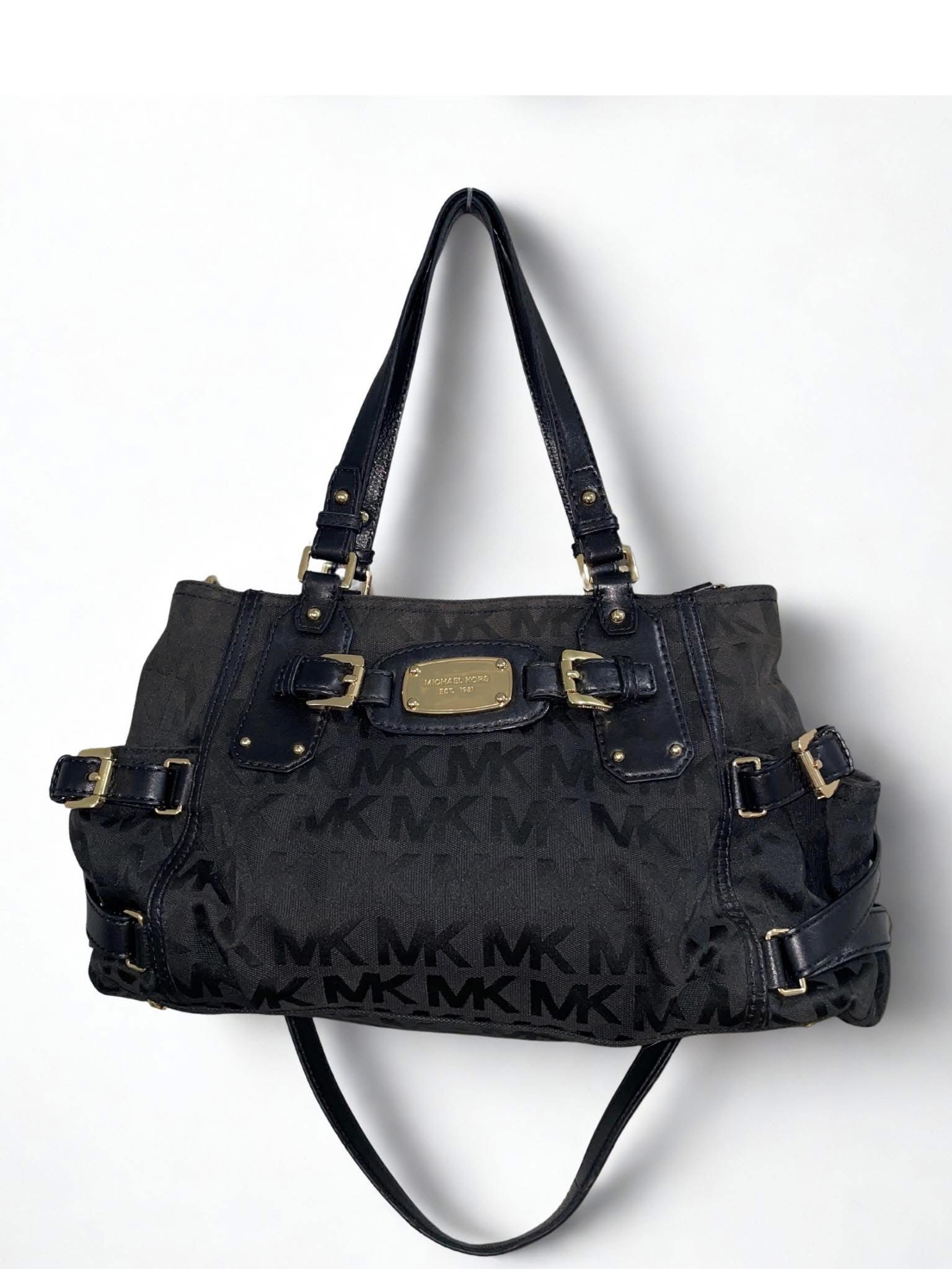 Michael Kors Jet Set Black Monogram Satchel – Sleek Vintage Vibes