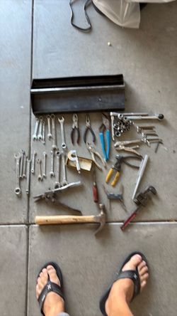 Variety of tools with carry box