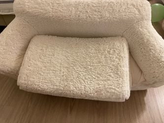 Pottery Barn Anywhere Sofa Lounger®, Cream Sherpa