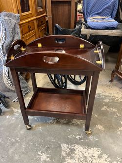 Bombay Mahogany Butler's Tray Bar Cart