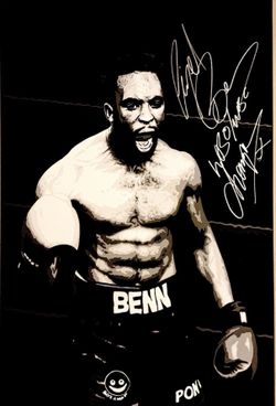 Ross Baines Nigel Benn Signed Original Painting Boxing Canvas 36x24 Original Art