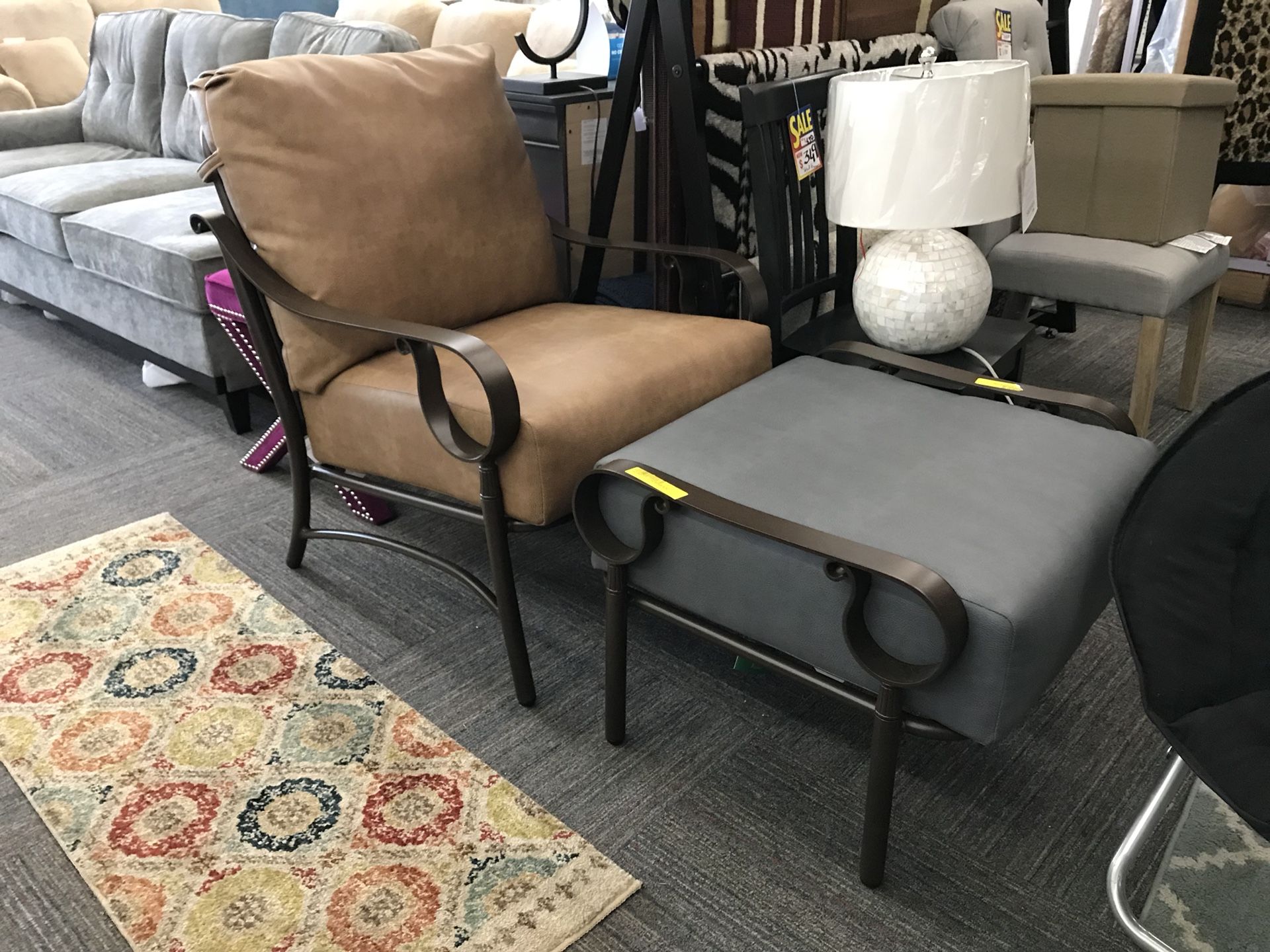 Brand New Outdoor Arm Chair and Ottoman. Made in ๐บ๐ธ USA